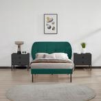 Gestoffeerd bed Porvoo met bedbodem 90x200 cm donkergroen [e, Verzenden, Nieuw