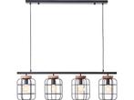 Brilliant Gwen - Hanglamp - E27 max 4x40W - Zwart/Hout, Verzenden, Zo goed als nieuw