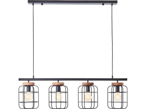 Brilliant Gwen - Hanglamp - E27 max 4x40W - Zwart/Hout, Huis en Inrichting, Woonaccessoires | Overige, Zo goed als nieuw, Verzenden