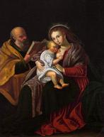 Scuola fiamminga (XVII-XVIII) - Sacra Famiglia con San, Antiek en Kunst