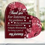 Hart van epoxy rood met bloemen thank you for listning,, Ophalen of Verzenden, Nieuw