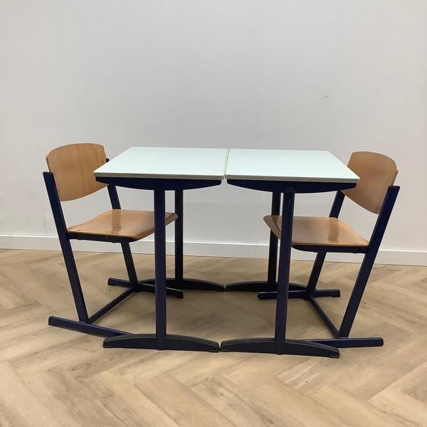 complete school set Eromes 10 stoelen + 10 tafels, Blauw -, Huis en Inrichting, Stoelen, Eén, Gebruikt, Hout, Ophalen of Verzenden