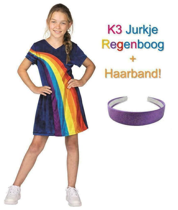 K3 jurk zeemeermin, regenboog jurkje laag geprijsd, Kinderen en Baby's, Carnavalskleding en Verkleedspullen, Meisje, Nieuw, Ophalen of Verzenden