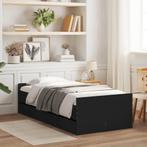 vidaXL Bedframe met lades zwart 100x200 cm, Huis en Inrichting, Slaapkamer | Bedden, 100 cm, Eenpersoons, Verzenden, Zwart