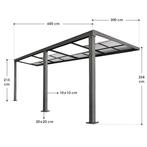 Aluminium Terrasoverkapping Jakarta - 6 x 3 m - Grijs - Schu, Tuin en Terras, Verzenden, Nieuw