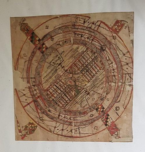 Jambudvipa Yantra, tantrische meditatie diagram - Papier -, Antiek en Kunst, Kunst | Niet-Westerse kunst
