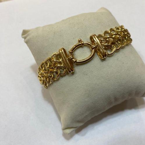 Armband - 18 karaat Geel goud - Armband breed 18 kt, Sieraden, Tassen en Uiterlijk, Armbanden