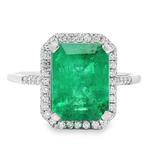 Ring Platina - 4.25ct. tw. Smaragd - Diamant - Transparant -, Sieraden, Tassen en Uiterlijk, Ringen, Nieuw