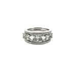 18 Krt. Witgouden ringen set met aquamarijn en diamant ;..., Sieraden, Tassen en Uiterlijk, Gebruikt, Overige kleuren, Ophalen of Verzenden