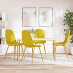 vidaXL Eetkamerstoelen 4 st fluweel mosterdgeel, Verzenden, Nieuw