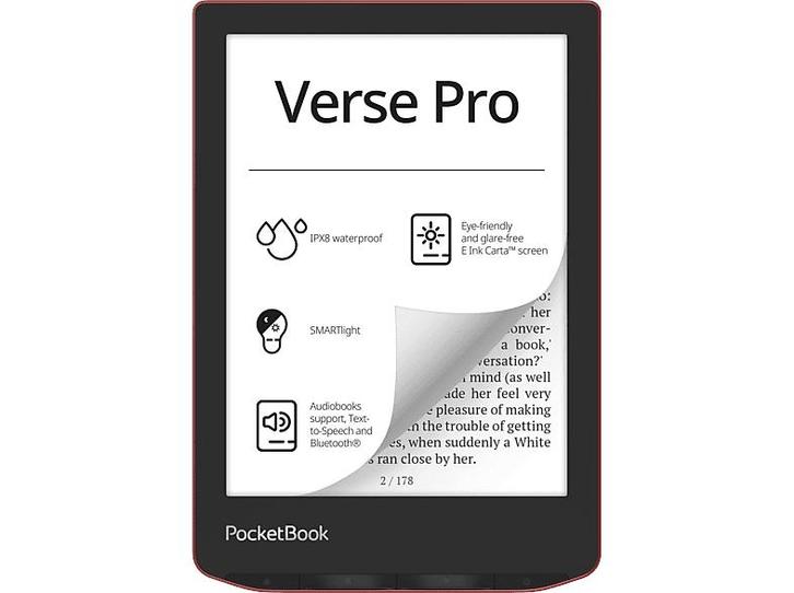 Pocketbook -  Verse Pro  - 6 Inch - 16 Gb  - Rood, Computers en Software, E-readers, 6 inch of minder, 16 GB of meer, 6 inch of minder