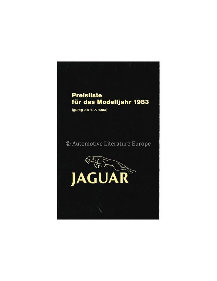 1983 JAGUAR PRIJSLIJST DUITS, Boeken, Auto's | Folders en Tijdschriften