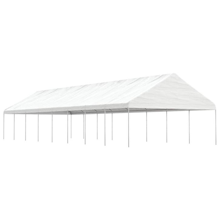 vidaXL Prieel met dak 17,84x5,88x3,75 m polyetheen wit, Tuin en Terras, Partytenten, Nieuw, Verzenden