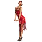 Charleston Jurk Rood Dames Glitter, Kleding | Dames, Verzenden, Nieuw