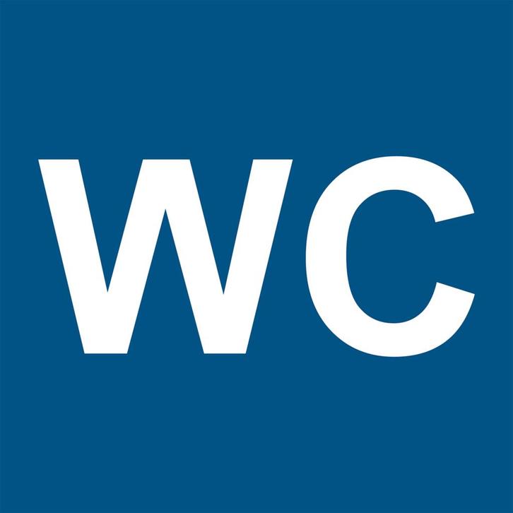 Pictogram WC - sign, 100 x 100 mm, blauw - Blauw -, Zakelijke goederen, Kantoor en Winkelinrichting | Magazijn, Stelling en Opslag