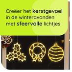 Kerstverlichting Raam Mistletoe + Kerstkrans + Kerstbal -, Verzenden, Nieuw