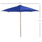 TRUUSK Houten Parasol 300 Cm Houten Parasol Tuinparasol Balk, Tuin en Terras, Parasols, Verzenden, Nieuw