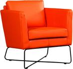 Oranje leren moderne design stoel - Toledo Leer Orange (oran, Huis en Inrichting, Fauteuils, Nieuw, Ophalen of Verzenden, 50 tot 75 cm