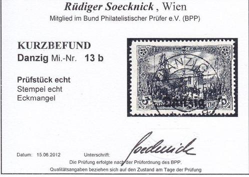 Danzig 1920 - Uitgave; 3 mark in b kleur, bevinding, Postzegels en Munten, Postzegels | Europa | Duitsland