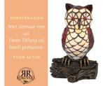 Geen lamp maar een dier dat licht geeft | Tiffany dierenlamp, Verzenden, Nieuw, Glas, Tiffany