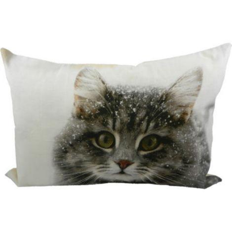 canvas kussen kat sneeuw 35x50cm*, Huis en Inrichting, Woonaccessoires | Overige, Verzenden