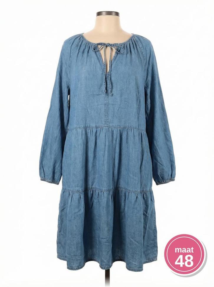 M&S Mode denim jurk blauw maat 48, Kleding | Dames, Jurken, Knielengte, Blauw, Maat 46/48 (XL) of groter, Gedragen