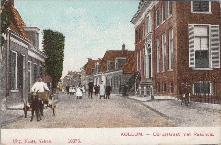 KOLLUM - Dorpsstraat met Raadhuis, Verzamelen, Ansichtkaarten | Nederland, Verzenden