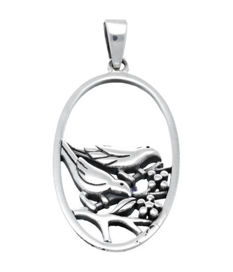 Zilveren Vogels op tak kettinghanger, Sieraden, Tassen en Uiterlijk, Kettinghangers, Verzenden