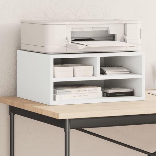 vidaXL Printerkastje 49x40x22,5 cm bewerkt hout wit, Computers en Software, Printers, Nieuw, Verzenden