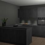 Beton Zwarte greeploze keuken Rosario 70768, Verzenden, Nieuw