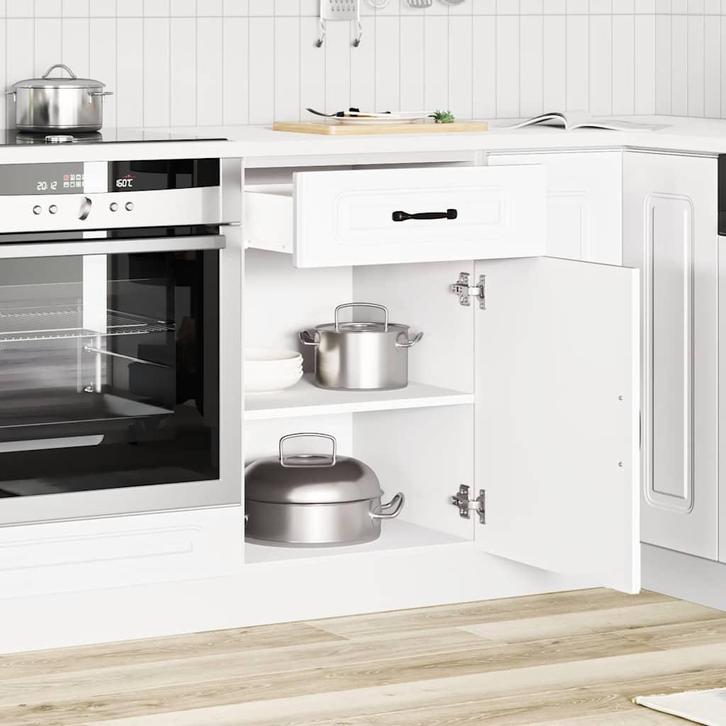 vidaXL Onderkast Kalmar bewerkt hout wit, Huis en Inrichting, Keuken | Keukenelementen, Wit, Nieuw, Verzenden