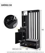 Halkapstok met Zitbank – Multifunctionele Kapstokkast Zwart, Verzenden, Nieuw