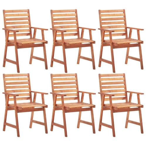 vidaXL Tuinstoelen 6 st massief acaciahout, Tuin en Terras, Tuinstoelen, Nieuw, Hout, Verzenden