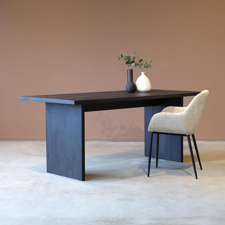 *WOONWINKEL* Japandi Eettafel Zwart 230x100 Cm, Huis en Inrichting, Tafels | Eettafels, Nieuw, Verzenden