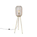 Moderne vloerlamp tripod messing - Waya Mesh, Nieuw, Overige materialen, 100 tot 150 cm, Modern