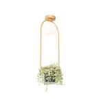 Art deco plafondlamp goud met wit glas - Isabella, Nieuw, Overige materialen, Art Deco