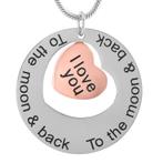 Assieraad, ashanger To the moon zilver rosé-goud, Sieraden, Tassen en Uiterlijk, Kettinghangers, Nieuw, Zilver, Overige materialen