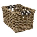 Wicked Rieten Fietsmand XL White Small Dots naturel, Verzenden, Nieuw