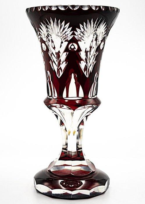 Meyrs Neffe Art Nouveau Multilayer Faceted Burgundy Crystal, Antiek en Kunst, Antiek | Glas en Kristal