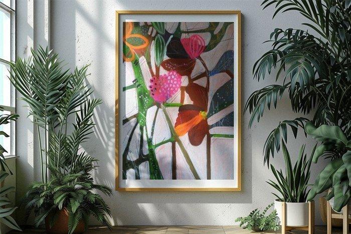 Corina Schroeder - Floral abstract, Antiek en Kunst, Kunst | Schilderijen | Modern