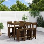 vidaXL 7-delige Tuinbarset massief grenenhout honingbruin, Tuin en Terras, Verzenden, Nieuw, 7 zitplaatsen