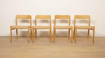 4 x vintage eetkamerstoelen | Niels Otto Møller | Model 75 | beschikbaar voor biedingen
