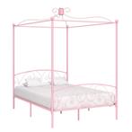 vidaXL Hemelbedframe metaal roze 140x200 cm, Verzenden, 140 cm, 200 cm, Metaal