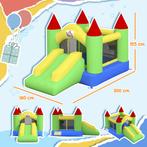 TRUUSK Opblaasbaar Kinder Springkasteel - Met Blazer - Glijb, Verzenden, Nieuw