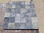 Veiling - 34,56 M2 Betonsteen Getrommeld Grijs/Zwart 15x15x6, Tuin en Terras, Tegels en Klinkers, Nieuw