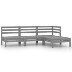 vidaXL 4-delige Loungeset massief grenenhout grijs, Verzenden, Nieuw, Loungeset