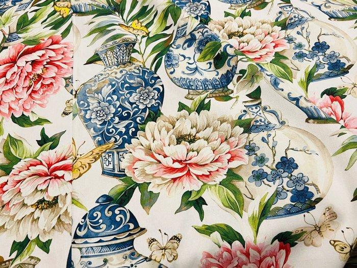 Bloeiende elegantie: Prachtige katoenstof Oeko Tex -, Antiek en Kunst, Antiek | Kleden en Textiel