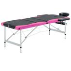 vidaXL Massagetafel inklapbaar 3 zones aluminium zwart en, Sport en Fitness, Massageproducten, Verzenden, Nieuw