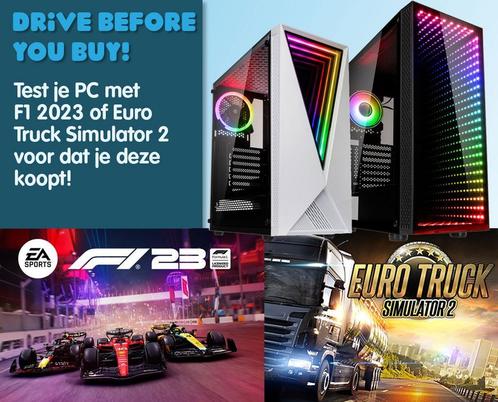 F1 2024 en Euro truck Simulator PCs testen in onze showroom, Computers en Software, Desktop Pc's, Refurbished, Ophalen