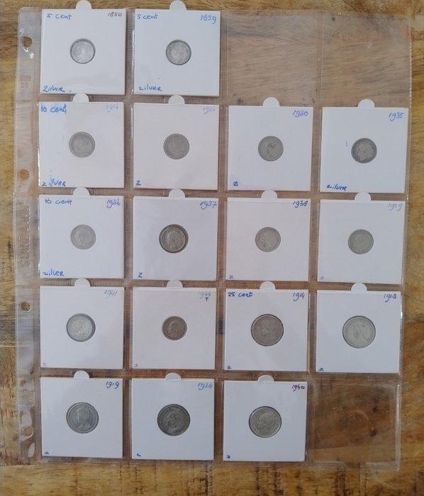 Nederland. 5, 10 en 25 Cent tussen 1850 en 1940 (Zonder, Postzegels en Munten, Munten | Nederland